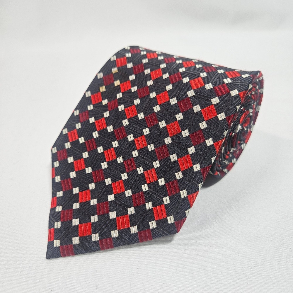 Venturi‎ Uomo Italy Silk Hand Made Geometric Pattern Men's Neck Tie 4x61